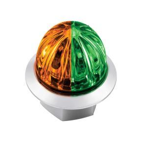 2 Amber and 2 Green LED Dual Fury Mini Watermelon Light with Clear Lens