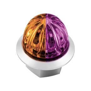 2 Amber and 2 Purple LED Dual Fury Mini Watermelon Light with Clear Lens