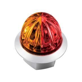 2 Amber and 2 Red LED Dual Fury Mini Watermelon Light with Clear Lens