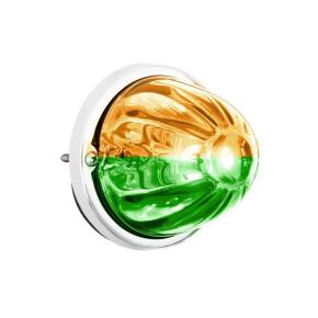 360-Degree Double Fury Amber and Green LED Bulb Glass Watermelon Flush Mount Kit