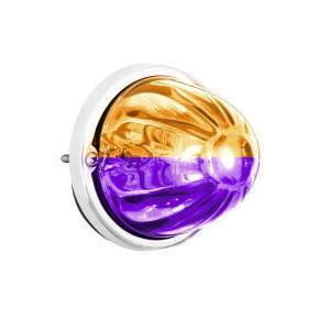 360-Degree Double Fury Amber and Purple LED Bulb Glass Watermelon Flush Mount Kit