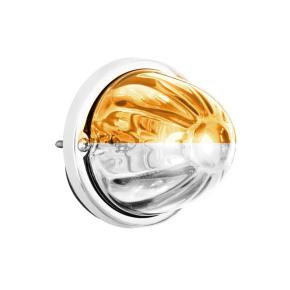 360-Degree Double Fury Amber and White LED Bulb Glass Watermelon Flush Mount Kit