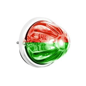 360-Degree Double Fury Red and Green LED Bulb Glass Watermelon Flush Mount Kit