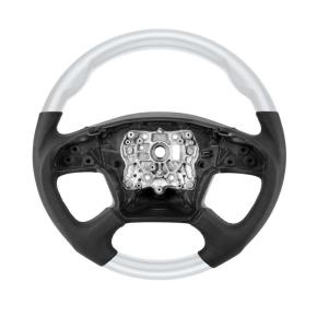 18 Inch YourGrip Leather/Wood Steering Wheel for 2018-2026 Freightliner Cascadia in Pearl White