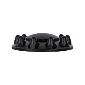 Black Front Axle Cover with Dome Cap and 1-1/2 Inch Push-On Lug Nut Covers