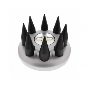 Black Spike Hubcap Nut Cover for 2003-2015 Chevy and GMC Full Size Trucks