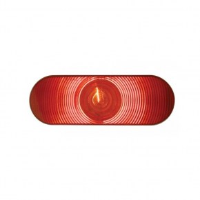 Stainless Top Mud Flap Plate w/ 3 Oval Lights & Visor - Red Lens