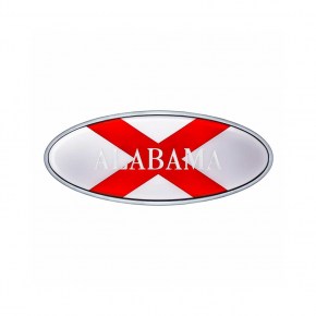 Chrome Plated Oval Die Cast Alabama Flag Emblem