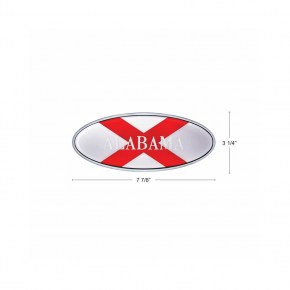 Chrome Plated Oval Die Cast Alabama Flag Emblem