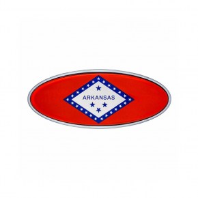 Chrome Plated Oval Die Cast Arkansas Flag Emblem