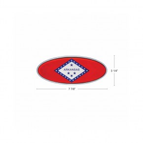 Chrome Plated Oval Die Cast Arkansas Flag Emblem