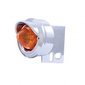 9 LED Beehive Mud Flap Hanger End Light w/ Visor - Amber LED/Amber Lens {c5f10
