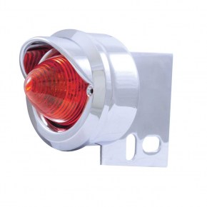 9 LED Beehive Mud Flap Hanger End Light w/ Visors - Red LED/Red Lens
