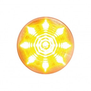 9 LED Beehive Mud Flap Hanger End Light w/ Visor - Amber LED/Clear Lens