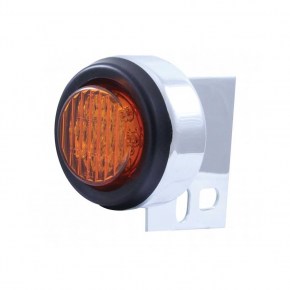 9 LED Universal Mud Flap Hanger End Light w/ Grommet - Amber LED/Amber Lens