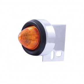 9 LED Beehive Mud Flap Hanger End Light w/ Grommet - Amber LED/Amber Lens