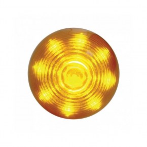 9 LED Beehive Mud Flap Hanger End Light w/ Grommet - Amber LED/Amber Lens