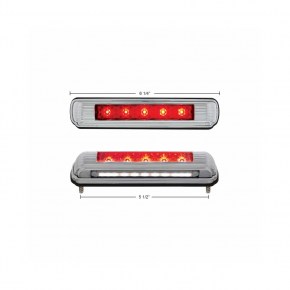 11 LED Chrome License Plate Light w/ Third Brake Light - Red LED