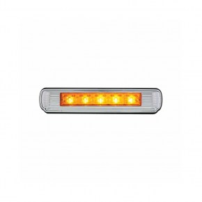 11 LED Chrome License Plate Light w/ Auxiliary Light - Amber LED