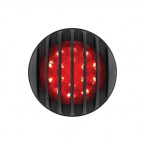 17 LED Black Grill Tail Light Assembly w/ Flush Mount Bezel - Red LED/Red Lens