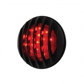 17 LED Black Grill Tail Light Assembly w/ Flush Mount Bezel - Red LED/Red Lens