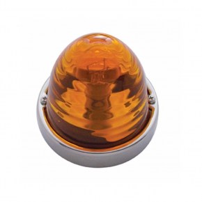 Beehive Large Glass Marker Light w/ 1157 Bulb - Amber Lens