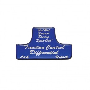 Traction Control Differential Switch Guard Sticker for Freightliner FLD and Classic - Blue