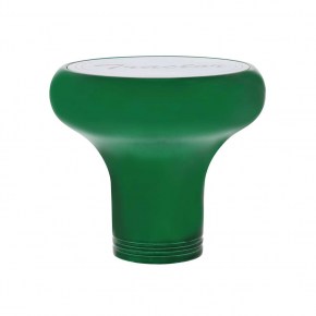 Tractor Deluxe Aluminum Screw-On Air Valve Knob -Stainless Plaque -Emerald Green