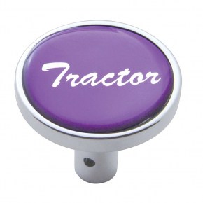 Large Chrome Tractor Long Air Valve Knob - Purple Glossy Sticker