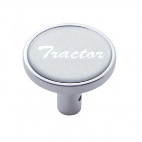 Large Chrome Tractor Long Air Valve Knob - Silver Glossy Sticker