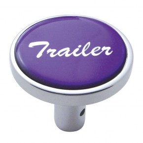 Large Chrome Trailer Long Air Valve Knob - Purple Glossy Sticker