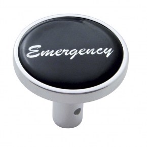 Large Chrome Emergency Long Air Valve Knob - Black Glossy Sticker