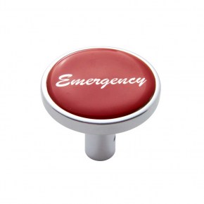 Large Chrome Emergency Long Air Valve Knob - Red Glossy Sticker
