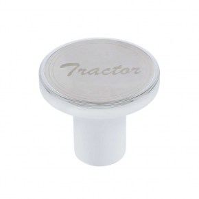 Tractor Aluminum Screw-On Air Valve Knob with Stainless Plaque - Chrome