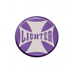 Deluxe Cigarette Lighter - Purple Maltese Cross Sticker
