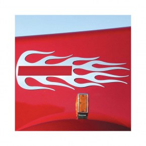 Hood Emblem Accent Flame for All Kenworth Models - Polished Stainless Steel