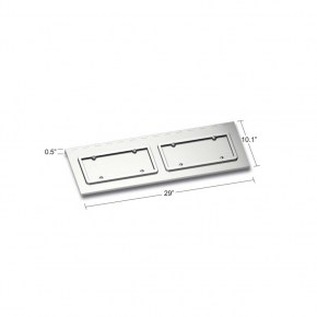 Dual License Swing Plate for Kenworth W900 with Texas Style Bumper - Polished Stainless Steel
