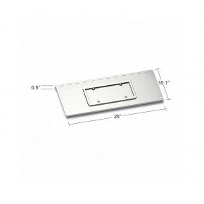 Single License Swing Plate for Kenworth W900 with Texas Style Bumper - Polished Stainless Steel