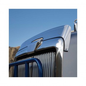 Bug Deflector for 2000-2019 Western Star 4964 SX with High Visibility Hood - Stainless Steel