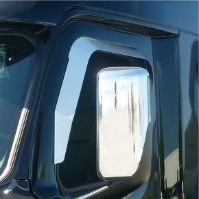 Door Window Shade/Wind Deflectors for 2018-2022 Freightliner Cascadia - Stainless Steel