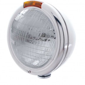 CLASSIC Headlight with 6014 Bulb - Incandescent Amber Turn - 304 Stainless Steel