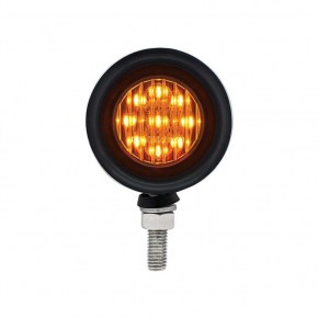 2 Inch Double Face Light with 9 Amber and Red LEDs and Grommets - Amber and Red Lens
