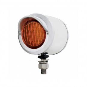 2 Inch Double Face Light with 9 Amber and Red LEDs and Visor - Amber and Red Lens