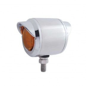 2 1/2 Inch Double Face Light with 13 Amber and Red LEDs - Amber and Red Lens - 304 Stainless Steel