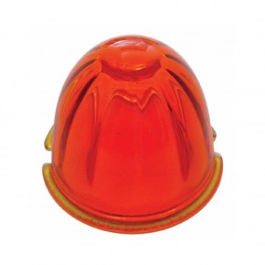 Peterbilt Front Air Cleaner Kit w/ 8 Glass Watermelon Lights & Bezels - Dark Amber