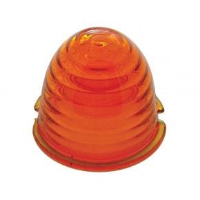 Peterbilt Air Cleaner Bracket w/ Glass Beehive Lights & Visors - Amber Lens