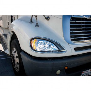High Power LED Projection Headlight for 2001-2020 Freightliner Columbia - Chrome - Driver Side