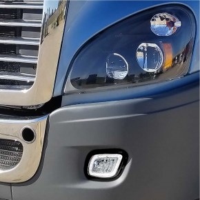 LED Fog and Driving Light with Halo Position Light for 2008 - 2017 Freightliner Cascadia - Driver