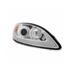 Projection Headlight with LED Light Bar for 2006-2017 International Prostar - Chrome - Passenger Side