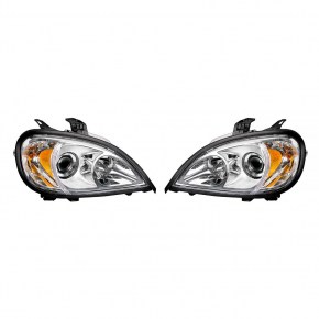 Projection Headlight Set for Freightliner Columbia - Chrome - Driver and Passenger Side